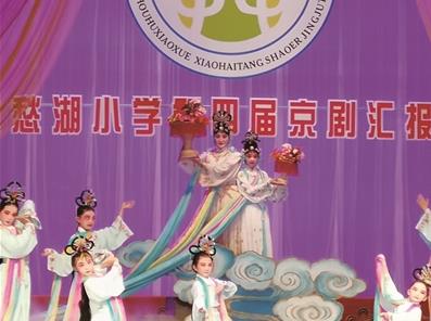 建邺区传统文化于2018年进入校园，莫愁艺术园京剧艺术表演隆重上演
