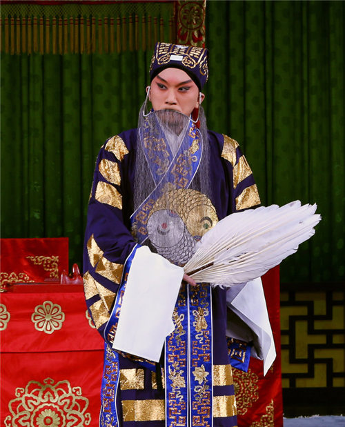 京剧《迷失的风骨》傅希如扮演诸葛亮，王西龙扮演赵云
